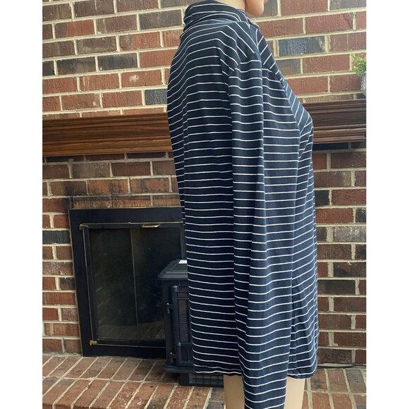Merona Womens Long Sleeve Black White Striped Top Size XL Pull Over Turtle Neck - Picture 10 of 10
